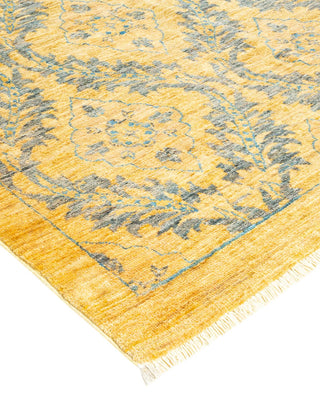 Contemporary Eclectic Yellow Wool Area Rug 7' 10" x 9' 8" - Solo Rugs