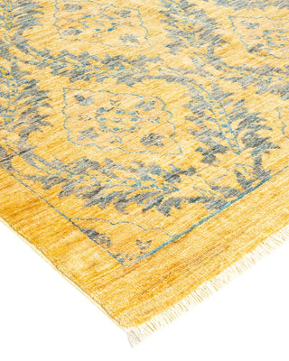 Contemporary Eclectic Yellow Wool Area Rug 7' 10" x 9' 8" - Solo Rugs