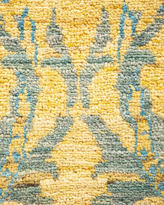 Contemporary Eclectic Yellow Wool Area Rug 7' 10" x 9' 8" - Solo Rugs