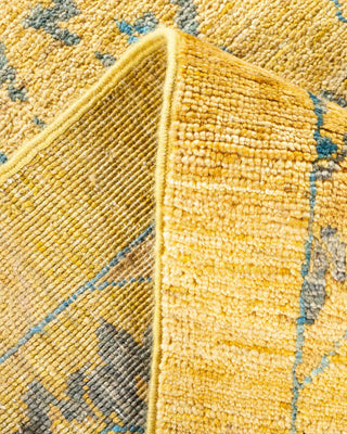 Contemporary Eclectic Yellow Wool Area Rug 7' 10" x 9' 8" - Solo Rugs