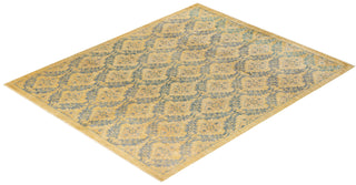 Contemporary Eclectic Yellow Wool Area Rug 7' 10" x 9' 8" - Solo Rugs