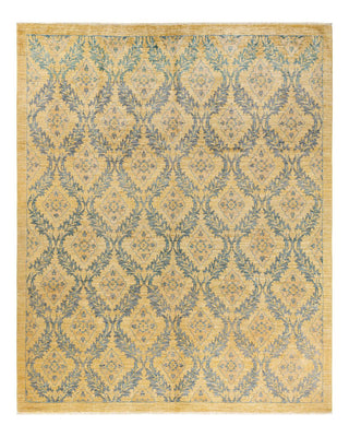 Contemporary Eclectic Yellow Wool Area Rug 7' 10" x 9' 8" - Solo Rugs