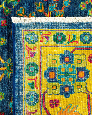 Eclectic, One-of-a-Kind Handmade Area Rug - Blue, 13' 10" x 7' 10" - Solo Rugs