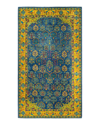 Eclectic, One-of-a-Kind Handmade Area Rug - Blue, 13' 10" x 7' 10" - Solo Rugs
