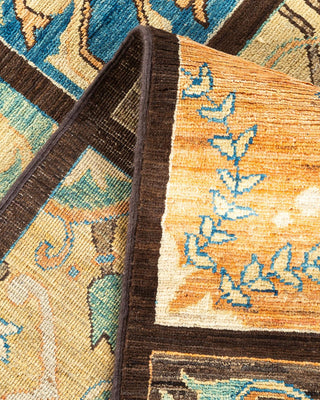 Contemporary Eclectic Brown Wool Runner 6' 3" x 17' 10" - Solo Rugs
