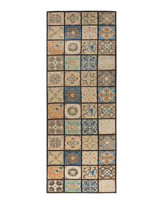Contemporary Eclectic Brown Wool Runner 6' 3" x 17' 10" - Solo Rugs