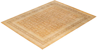 Traditional Mogul Brown Wool Area Rug 9' 0" x 11' 9" - Solo Rugs