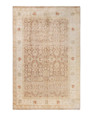 Traditional Mogul Brown Wool Area Rug 5' 9" x 8' 10" - Solo Rugs