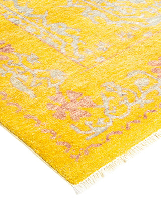 Contemporary Eclectic Light Blue Wool Area Rug 9' 1" x 12' 1" - Solo Rugs