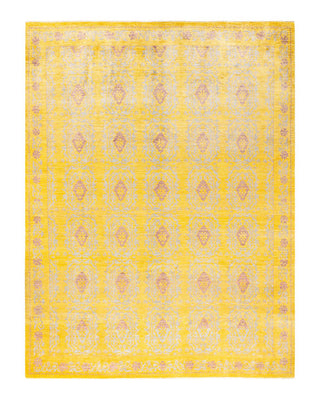 Contemporary Eclectic Light Blue Wool Area Rug 9' 1" x 12' 1" - Solo Rugs