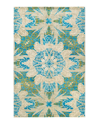 Contemporary Eclectic Light Gray Wool Area Rug 5' 0" x 7' 10" - Solo Rugs