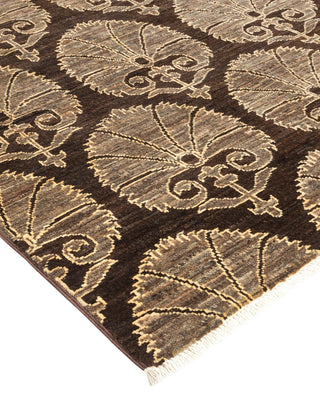 Contemporary Eclectic Brown Wool Area Rug 6' 10" x 10' 0" - Solo Rugs