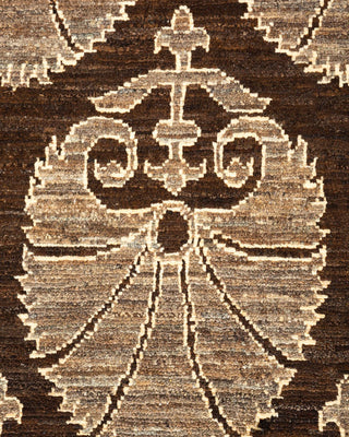 Contemporary Eclectic Brown Wool Area Rug 6' 10" x 10' 0" - Solo Rugs
