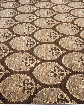 Contemporary Eclectic Brown Wool Area Rug 6' 10" x 10' 0" - Solo Rugs