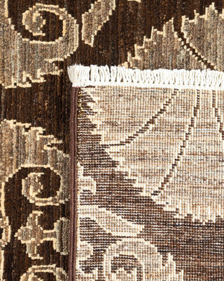 Contemporary Eclectic Brown Wool Area Rug 6' 10" x 10' 0" - Solo Rugs