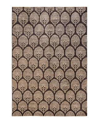 Contemporary Eclectic Brown Wool Area Rug 6' 10" x 10' 0" - Solo Rugs