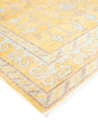 Contemporary Eclectic Yellow Wool Runner 3' 6" x 9' 0" - Solo Rugs