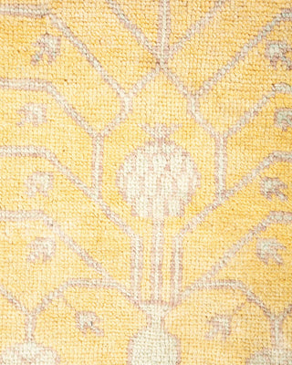 Contemporary Eclectic Yellow Wool Runner 3' 6" x 9' 0" - Solo Rugs