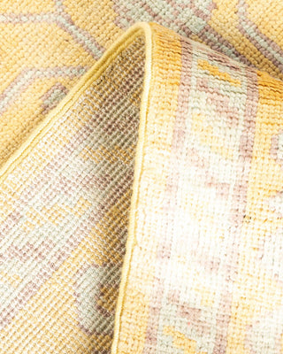 Contemporary Eclectic Yellow Wool Runner 3' 6" x 9' 0" - Solo Rugs