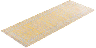 Contemporary Eclectic Yellow Wool Runner 3' 6" x 9' 0" - Solo Rugs
