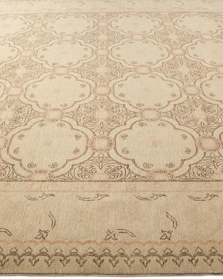 Contemporary Eclectic Ivory Wool Area Rug 7' 9" x 10' 5" - Solo Rugs