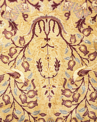 Traditional Mogul Yellow Wool Area Rug 6' 0" x 8' 8" - Solo Rugs