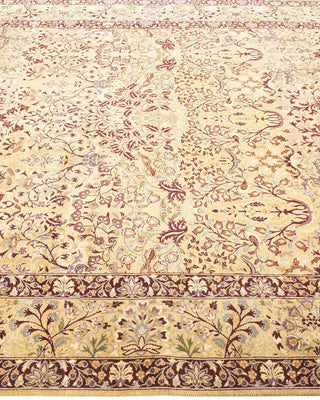 Traditional Mogul Yellow Wool Area Rug 6' 0" x 8' 8" - Solo Rugs
