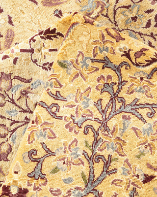 Traditional Mogul Yellow Wool Area Rug 6' 0" x 8' 8" - Solo Rugs