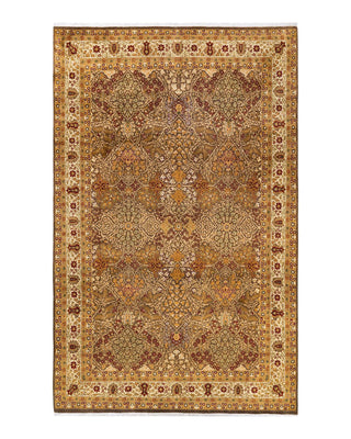 Traditional Mogul Brown Wool Area Rug 6' 0" x 9' 5" - Solo Rugs