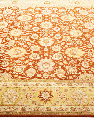Traditional Mogul Orange Wool Area Rug 6' 1" x 8' 10" - Solo Rugs