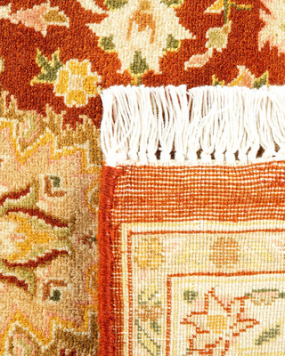Traditional Mogul Orange Wool Area Rug 6' 1" x 8' 10" - Solo Rugs