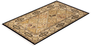 Traditional Mogul Brown Wool Area Rug 2' 8" x 4' 5" - Solo Rugs