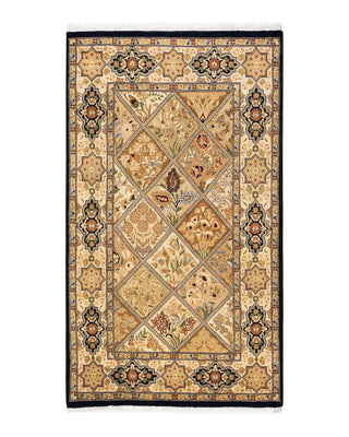 Traditional Mogul Brown Wool Area Rug 2' 7" x 4' 6" - Solo Rugs