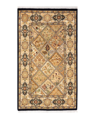 Traditional Mogul Brown Wool Area Rug 2' 8" x 4' 5" - Solo Rugs
