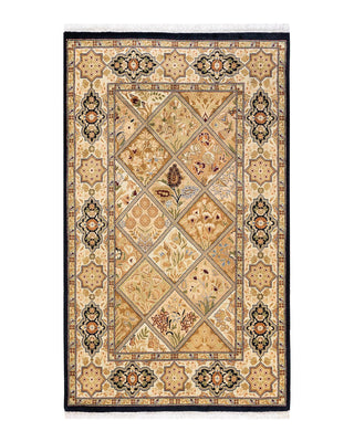 Traditional Mogul Brown Wool Area Rug 2' 9" x 4' 6" - Solo Rugs