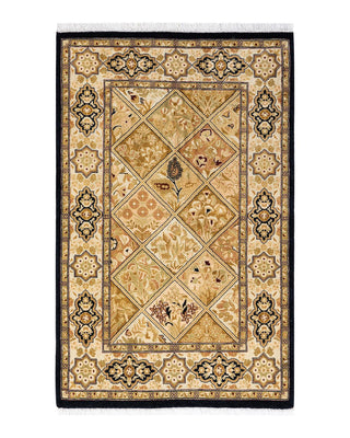 Traditional Mogul Brown Wool Area Rug 2' 7" x 4' 1" - Solo Rugs