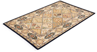 Traditional Mogul Brown Wool Area Rug 2' 8" x 4' 2" - Solo Rugs