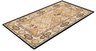 Traditional Mogul Brown Wool Area Rug 2' 7" x 4' 7" - Solo Rugs