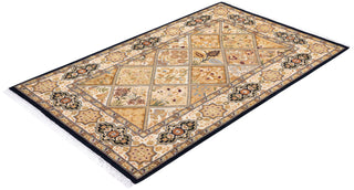 Traditional Mogul Brown Wool Area Rug 2' 8" x 4' 3" - Solo Rugs