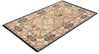 Traditional Mogul Brown Wool Area Rug 2' 8" x 4' 4" - Solo Rugs