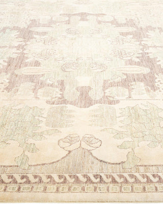 Contemporary Eclectic Ivory Wool Area Rug 8' 2" x 9' 9" - Solo Rugs