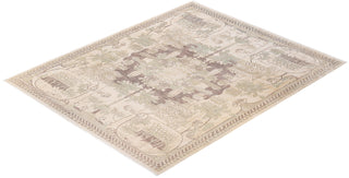 Contemporary Eclectic Ivory Wool Area Rug 8' 2" x 9' 9" - Solo Rugs