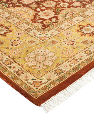 Traditional Mogul Brown Wool Area Rug 6' 1" x 9' 3" - Solo Rugs