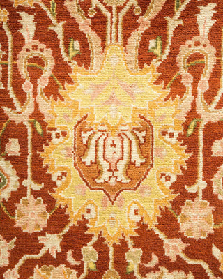 Traditional Mogul Brown Wool Area Rug 6' 1" x 9' 3" - Solo Rugs