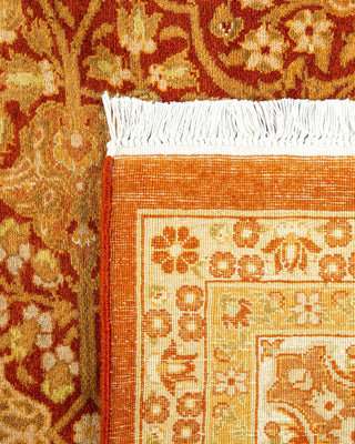 Traditional Mogul Orange Wool Area Rug 6' 3" x 9' 4" - Solo Rugs