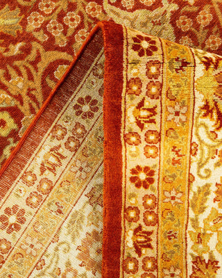 Traditional Mogul Orange Wool Area Rug 6' 3" x 9' 4" - Solo Rugs