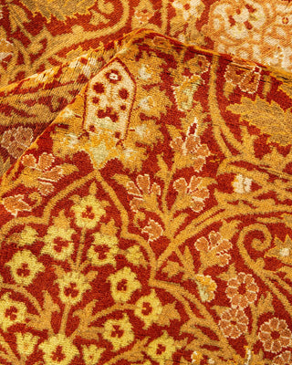 Traditional Mogul Orange Wool Area Rug 6' 3" x 9' 4" - Solo Rugs