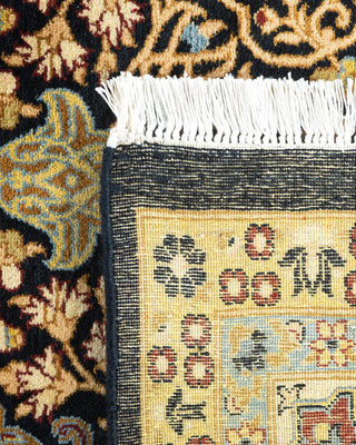 Traditional Mogul Black Wool Area Rug 6' 2" x 8' 10" - Solo Rugs