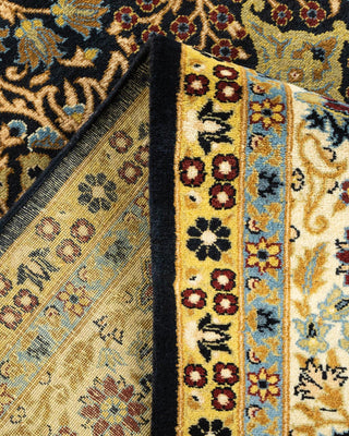 Traditional Mogul Black Wool Area Rug 6' 2" x 8' 10" - Solo Rugs