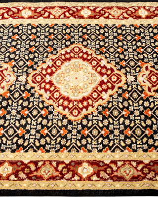 Traditional Mogul Black Wool Runner 2' 7" x 12' 2" - Solo Rugs